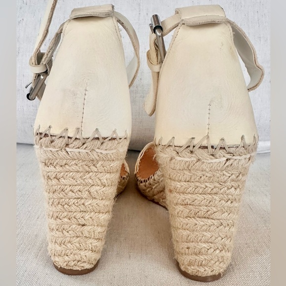 Dolce Vita Cream Leather Espadrille Wedge Sandals Ankle Strap Size 8 - Picture 6 of 8